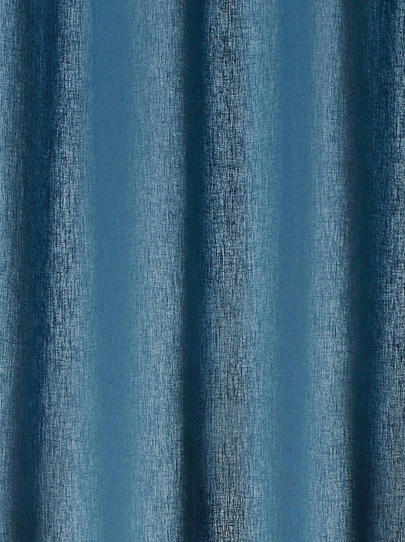 Rideau tamisant en poly-lin Bleu foncé - Kiabi