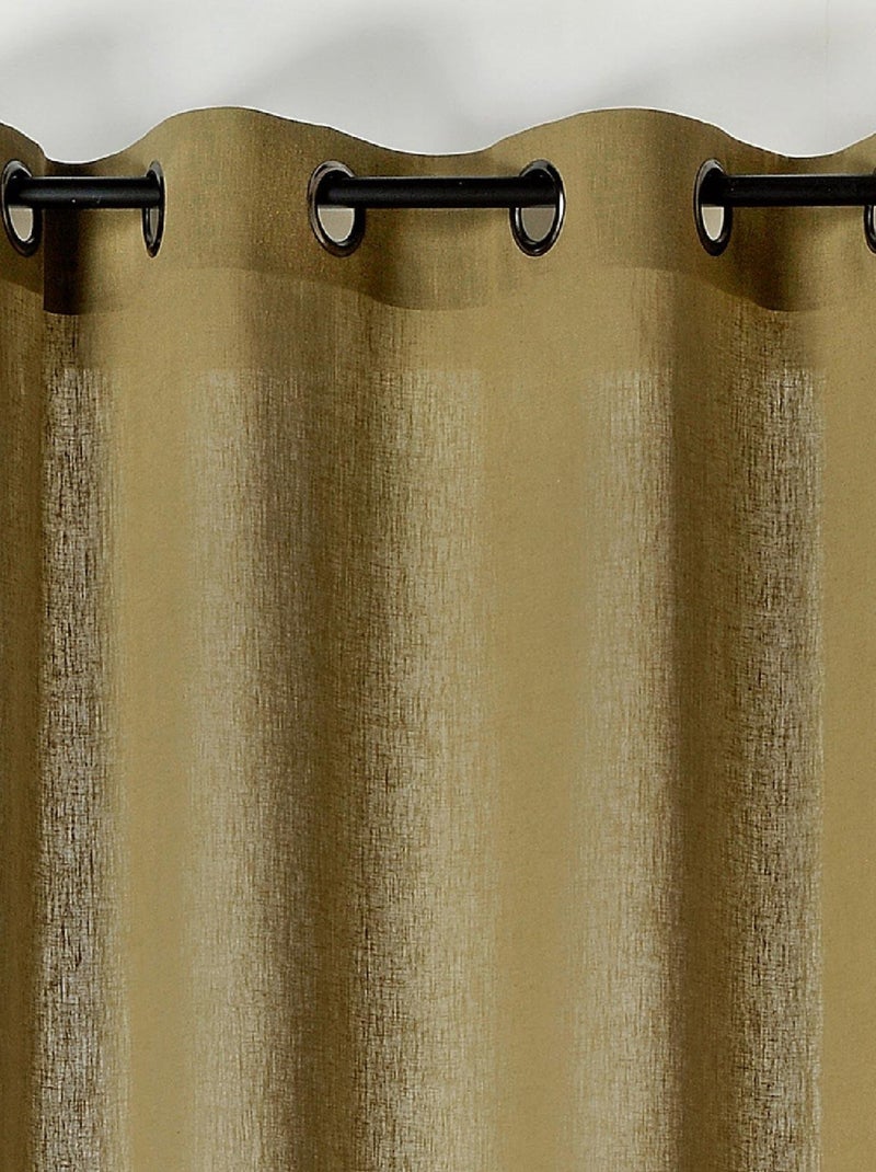 Rideau tamisant en poly-lin Kaki - Kiabi