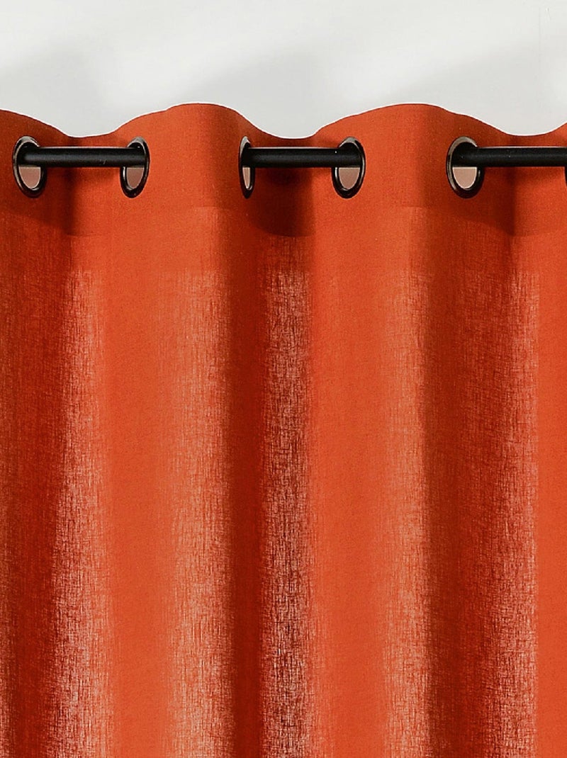 Rideau tamisant en poly-lin Terracotta - Kiabi