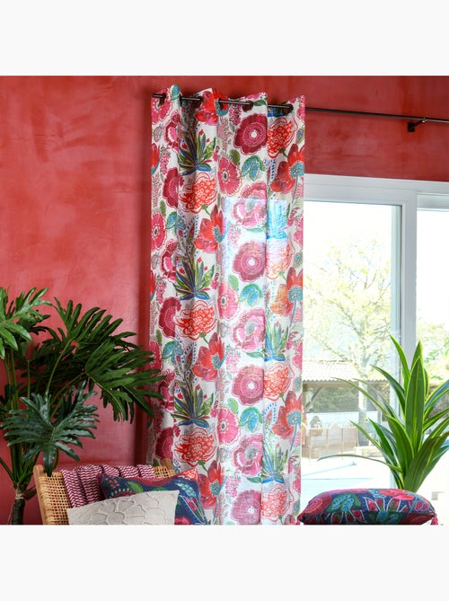 Rideau tamisant en polylin à motif floral - Kiabi Rideau tamisant en polylin à motif floral - Kiabi