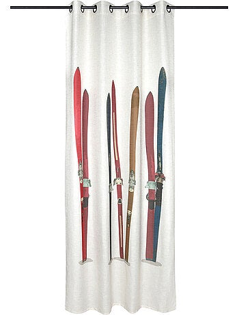 Rideau tamisant en polylin à motif skis