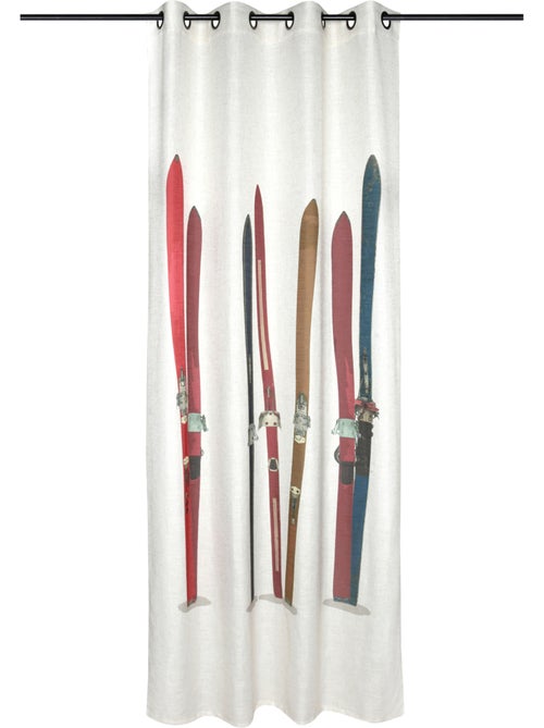 Rideau tamisant en polylin à motif skis - Kiabi Rideau tamisant en polylin à motif skis - Kiabi