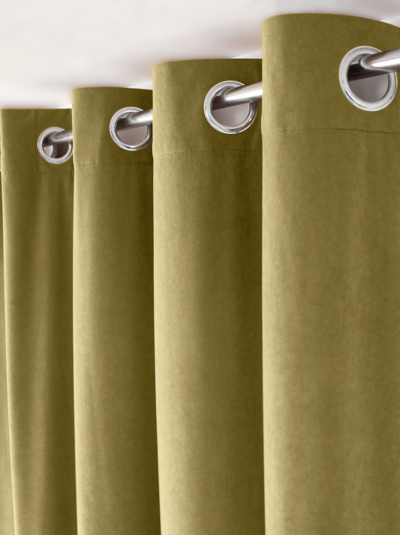 Rideau tamisant en velours Bronze - Kiabi