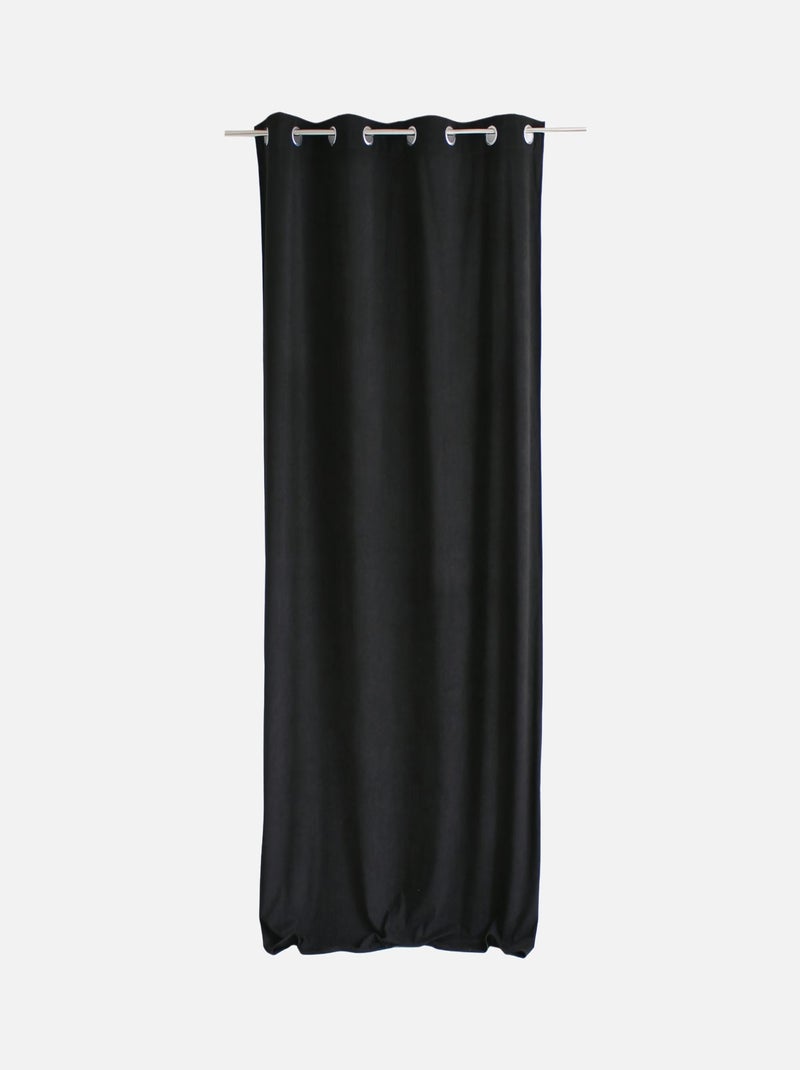 Rideau tamisant en velours Noir - Kiabi