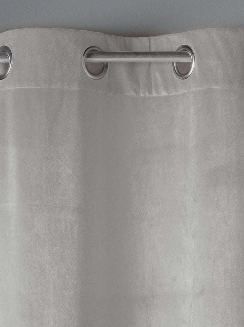 Rideau tamisant en velours ras Gris clair - Kiabi