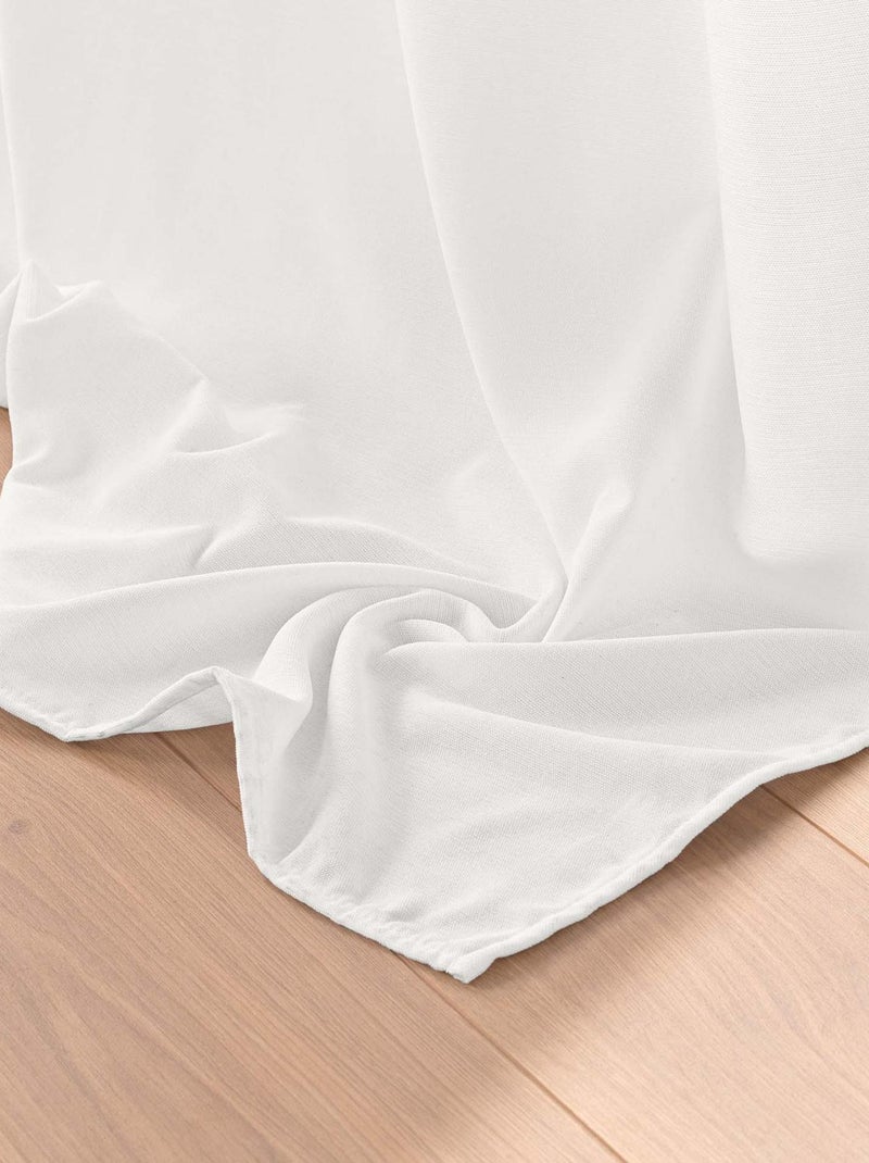 Rideau tamisant en velours uni Blanc - Kiabi