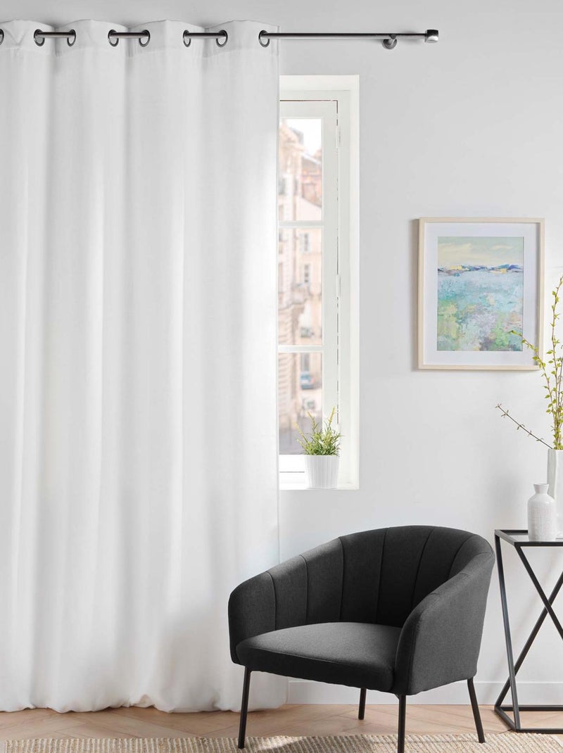 Rideau tamisant en velours uni Blanc - Kiabi