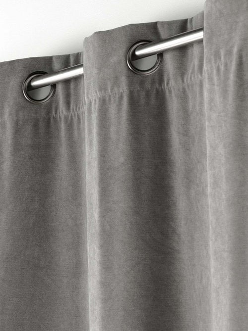 Rideau tamisant en velours uni - Kiabi