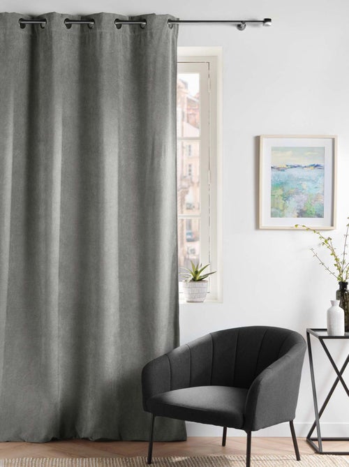 Rideau tamisant en velours uni - Kiabi