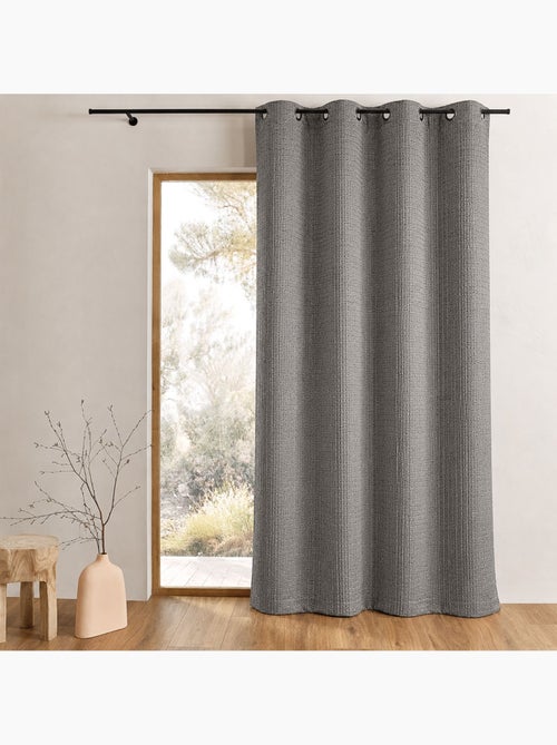 Rideau tamisant épais en jacquard uni à reliefs - Kiabi Rideau tamisant épais en jacquard uni à reliefs - Kiabi