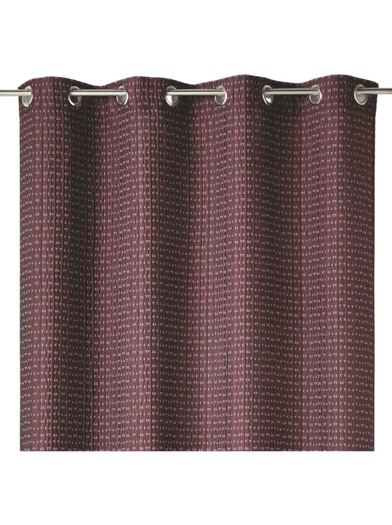 Rideau tamisant épais en jacquard uni à reliefs Violet prune - Kiabi