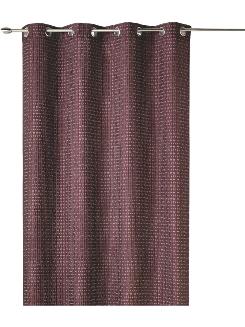Rideau tamisant épais en jacquard uni à reliefs Violet prune - Kiabi