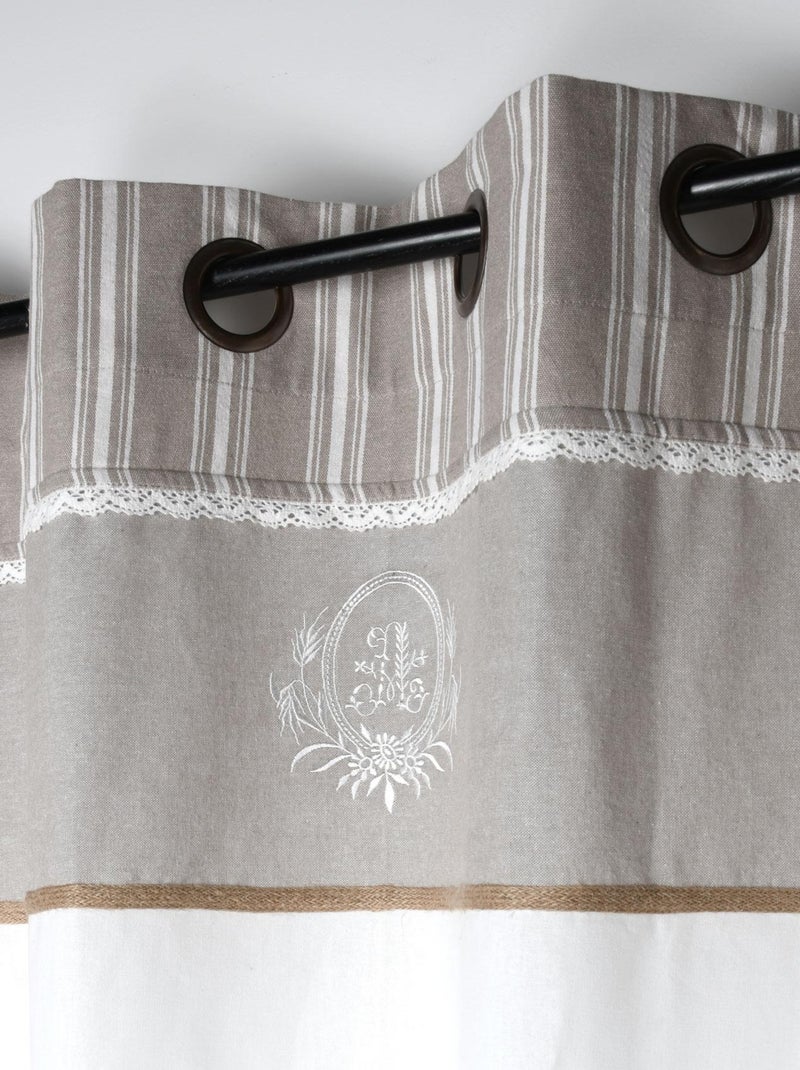 Rideau tamisant esprit campagne chic Beige - Kiabi
