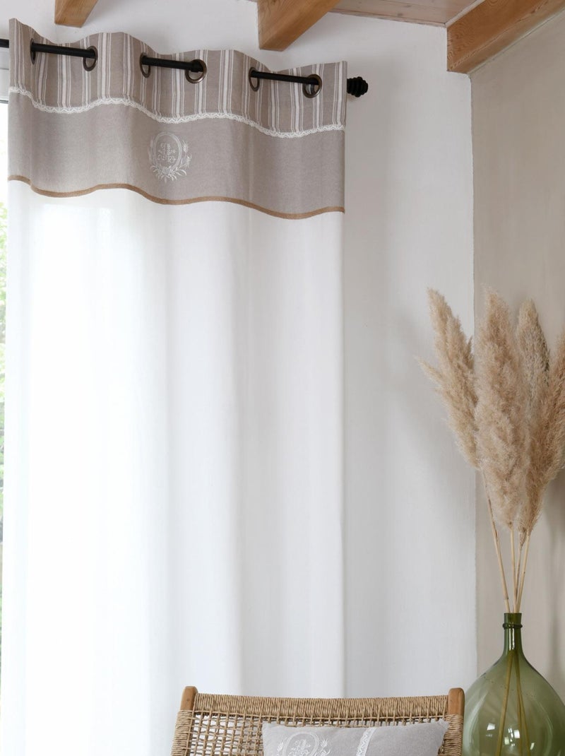 Rideau tamisant esprit campagne chic Beige - Kiabi