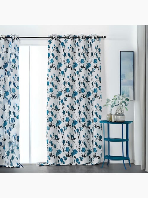 Rideau tamisant et imprimé Magnolia - Kiabi