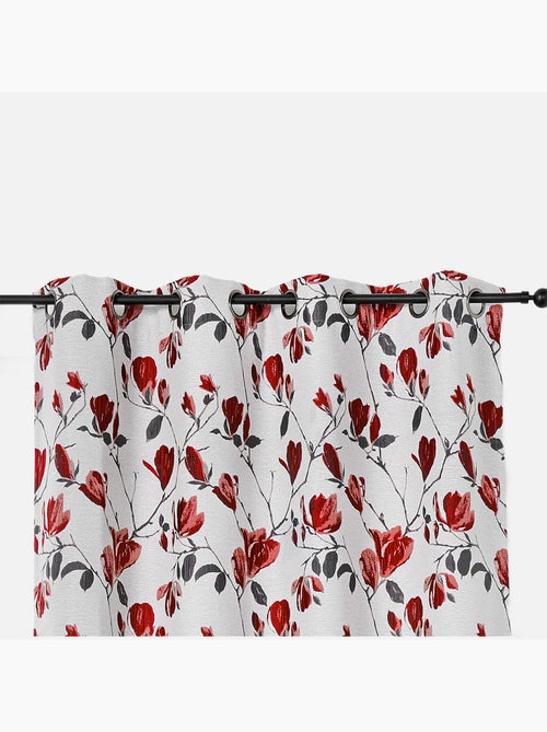 Rideau tamisant et imprimé Magnolia - Kiabi