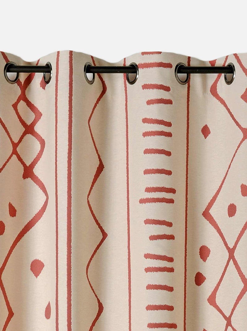 Rideau tamisant ethnique Terracotta - Kiabi