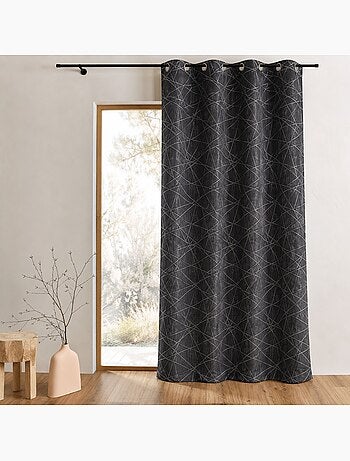 Rideau tamisant jacquard à motifs géométriques