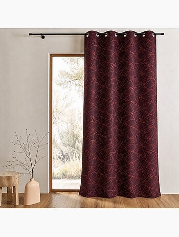 Rideau tamisant jacquard à motifs géométriques
