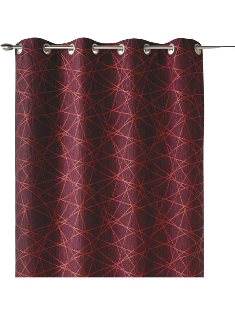 Rideau tamisant jacquard à motifs géométriques Rose framboise - Kiabi