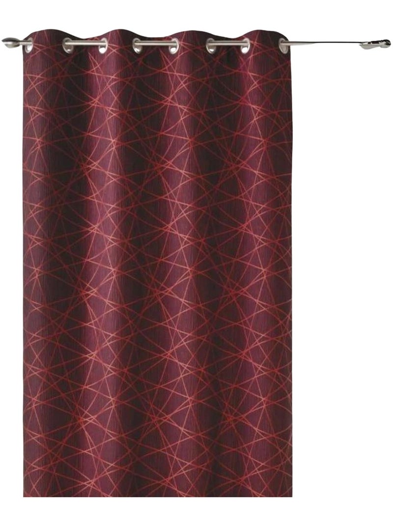 Rideau tamisant jacquard à motifs géométriques Rose framboise - Kiabi