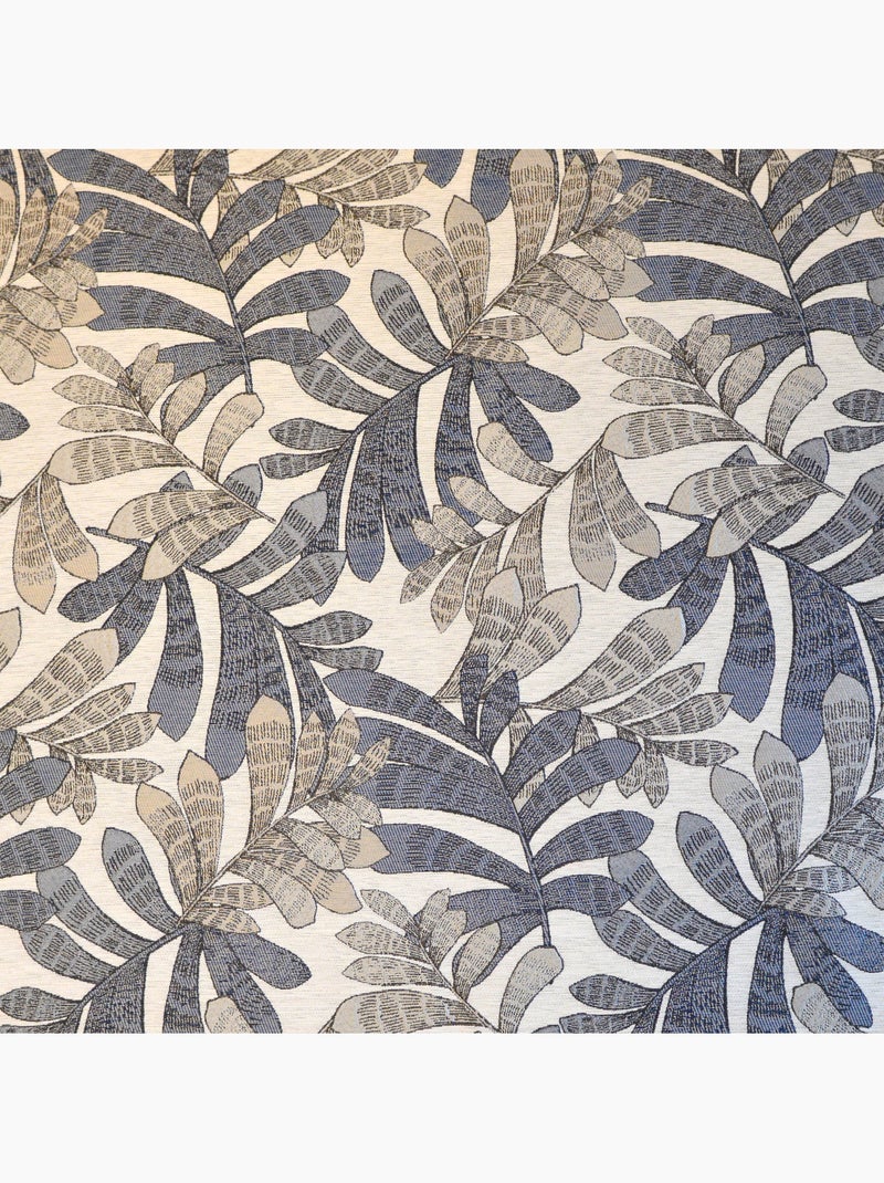 Rideau tamisant jacquard à motifs végétaux Bleu - Kiabi