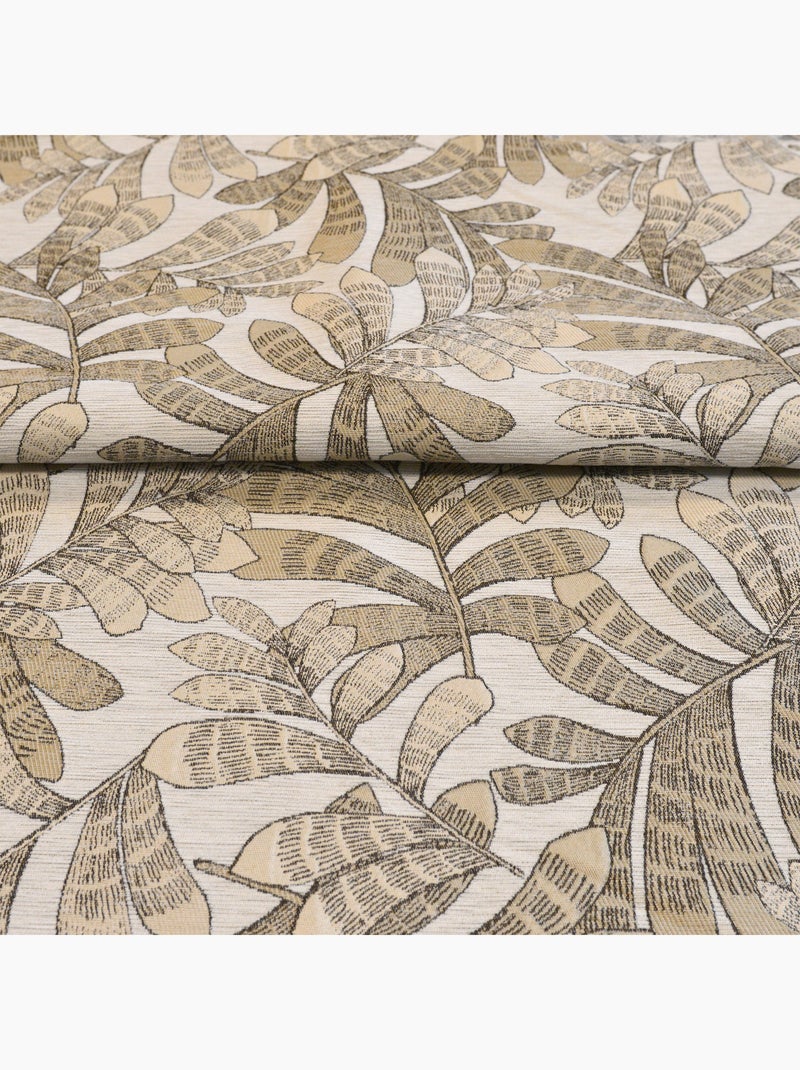 Rideau tamisant jacquard à motifs végétaux Bois naturel - Kiabi