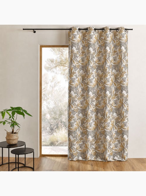 Rideau tamisant jacquard à motifs végétaux - Kiabi