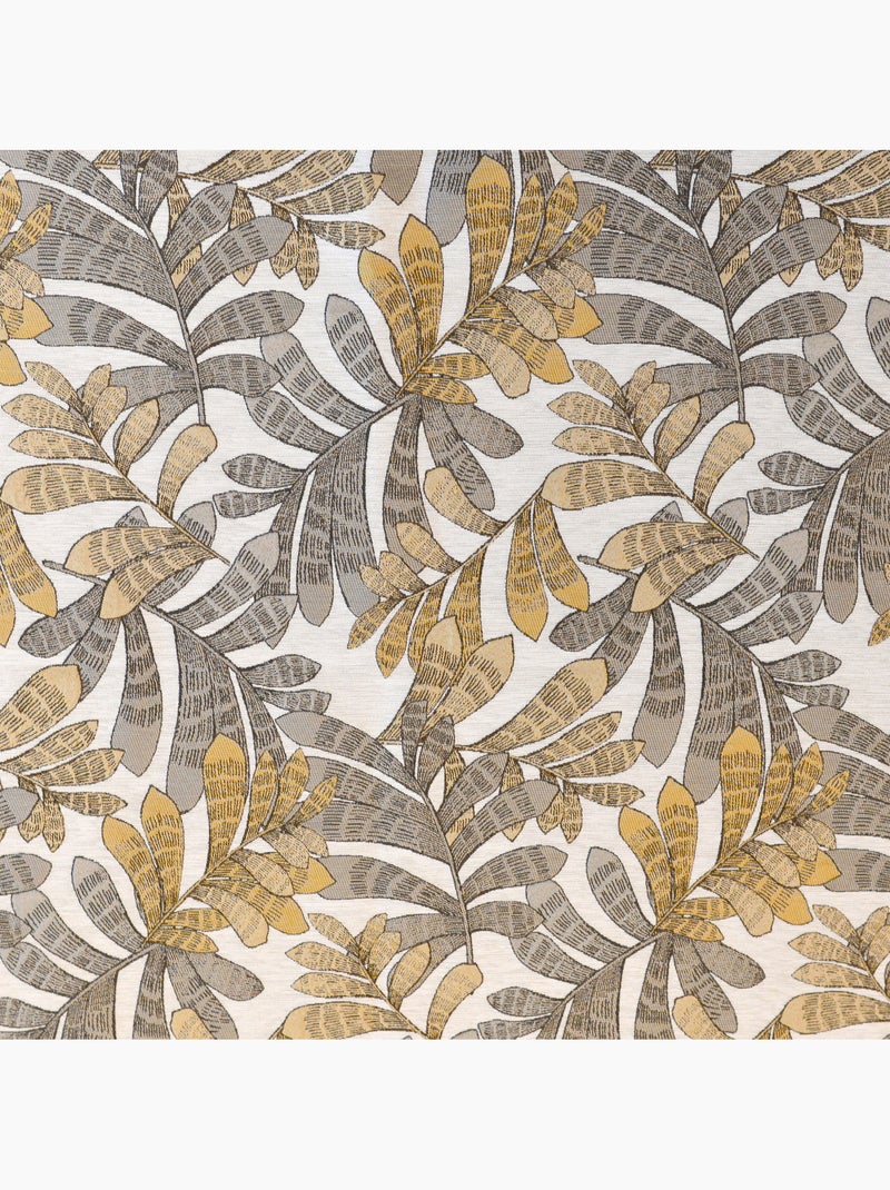 Rideau tamisant jacquard à motifs végétaux Jaune foncé - Kiabi