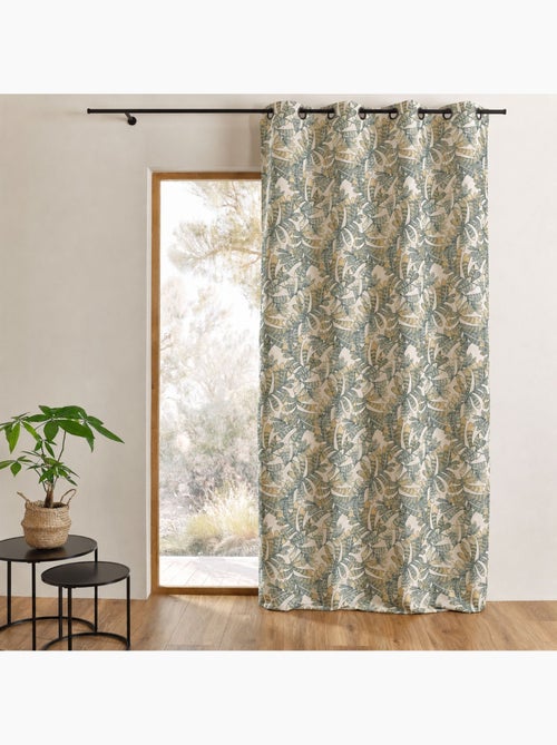 Rideau tamisant jacquard à motifs végétaux - Kiabi