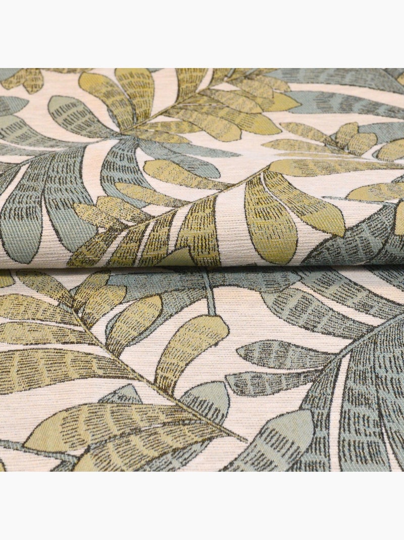 Rideau tamisant jacquard à motifs végétaux Vert - Kiabi