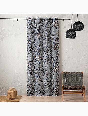 Rideau tamisant jacquard floral à motif graphique