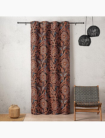 Rideau tamisant jacquard floral à motif graphique