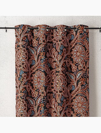 Rideau tamisant jacquard floral à motif graphique
