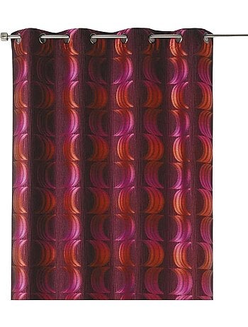 Rideau tamisant jacquard motifs de croissants de lune