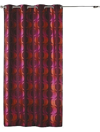 Rideau tamisant jacquard motifs de croissants de lune
