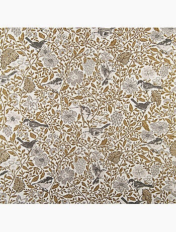Rideau tamisant jacquard polycoton à motifs floraux et oiseaux