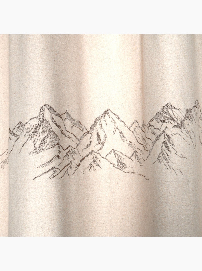Rideau tamisant montagne à œillets  - effet lainage Bois naturel - Kiabi