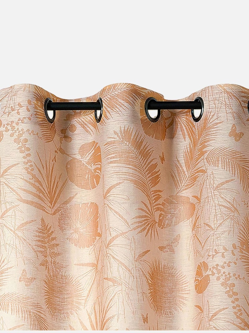 Rideau tamisant motif tropical jaune Jaune - Kiabi