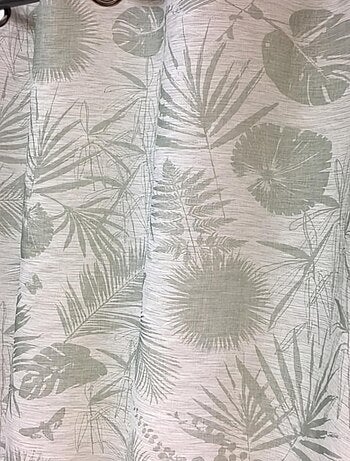 Rideau tamisant motif tropical rose