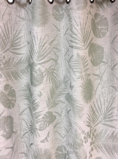 Rideau tamisant motif tropical vert - Kiabi