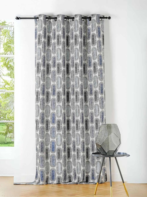 Rideau tamisant motifs rétro - Kiabi