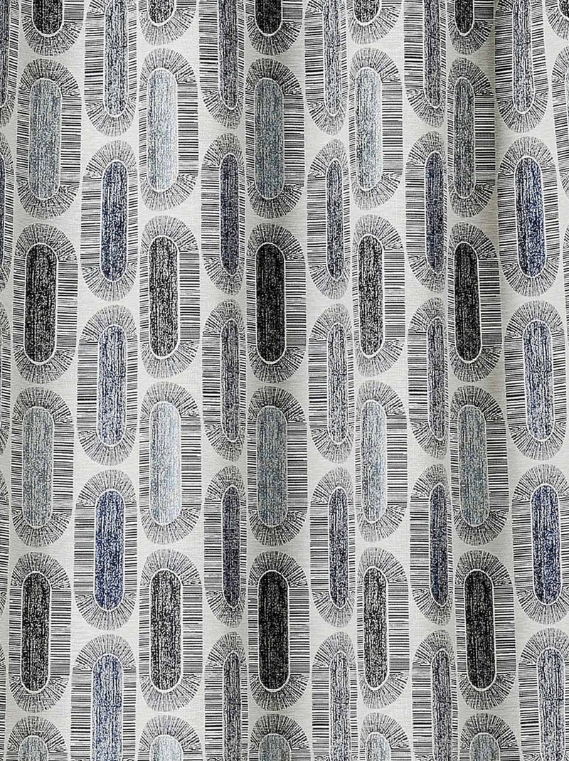 Rideau tamisant motifs rétro Bleu - Kiabi