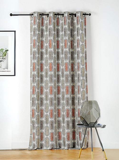Rideau tamisant motifs rétro - Kiabi