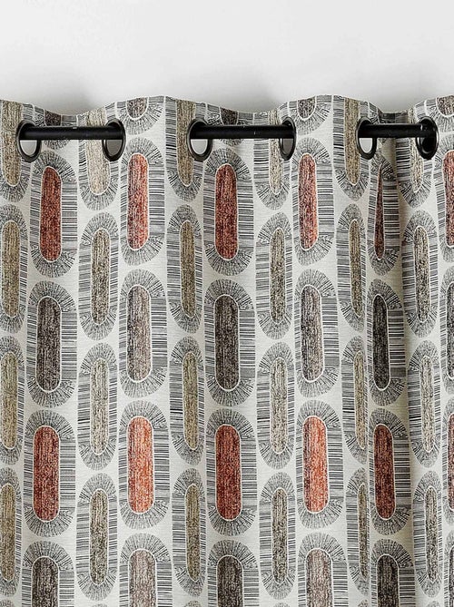 Rideau tamisant motifs rétro - Kiabi