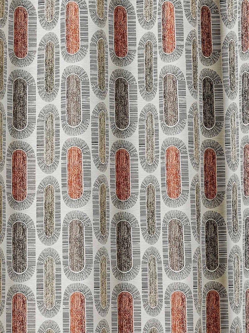 Rideau tamisant motifs rétro Marron clair - Kiabi