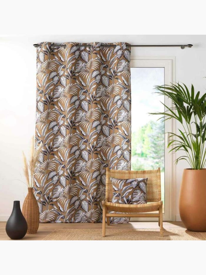Rideau tamisant polyester imprimé Cabana Camel - Kiabi