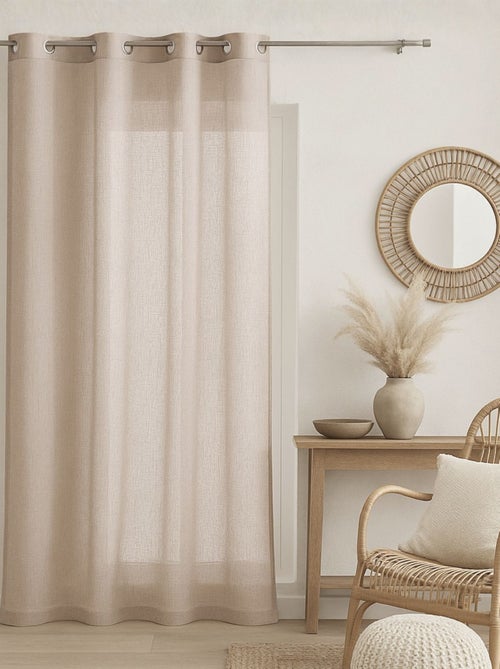 Rideau tamisant uni et chiné - Kiabi