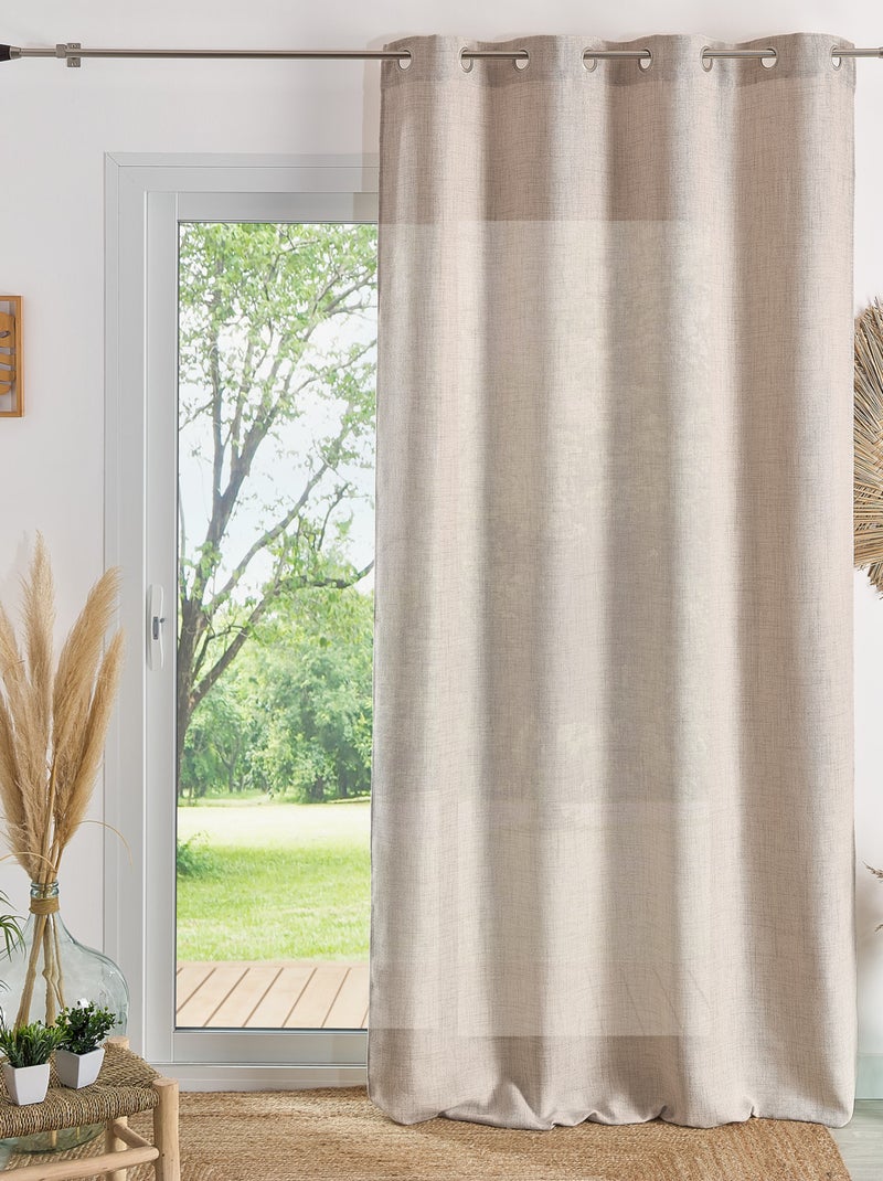 Rideau tamisant uni et chiné Beige clair - Kiabi