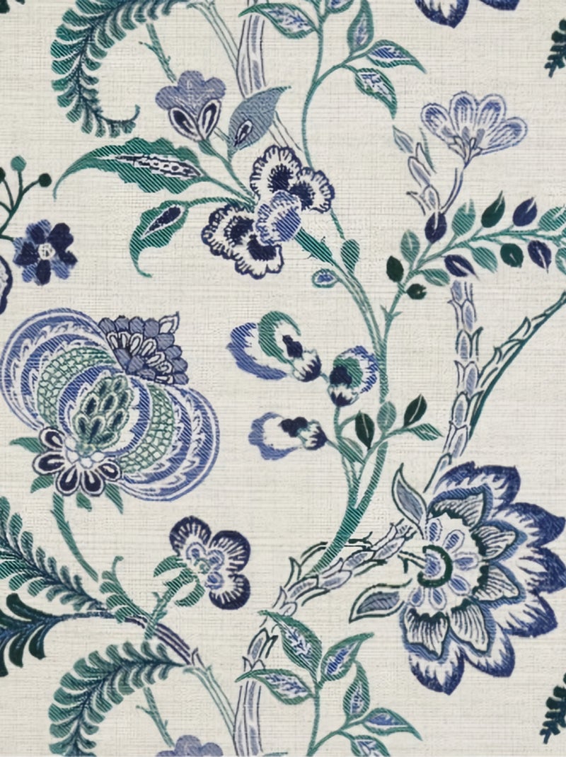 Rideau tamisant vintage floral Bleu outremer - Kiabi
